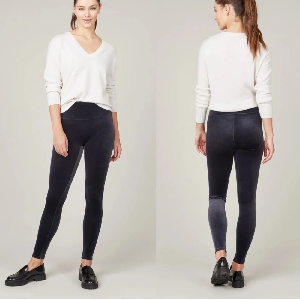 Spanx Velvet Leggings Navy